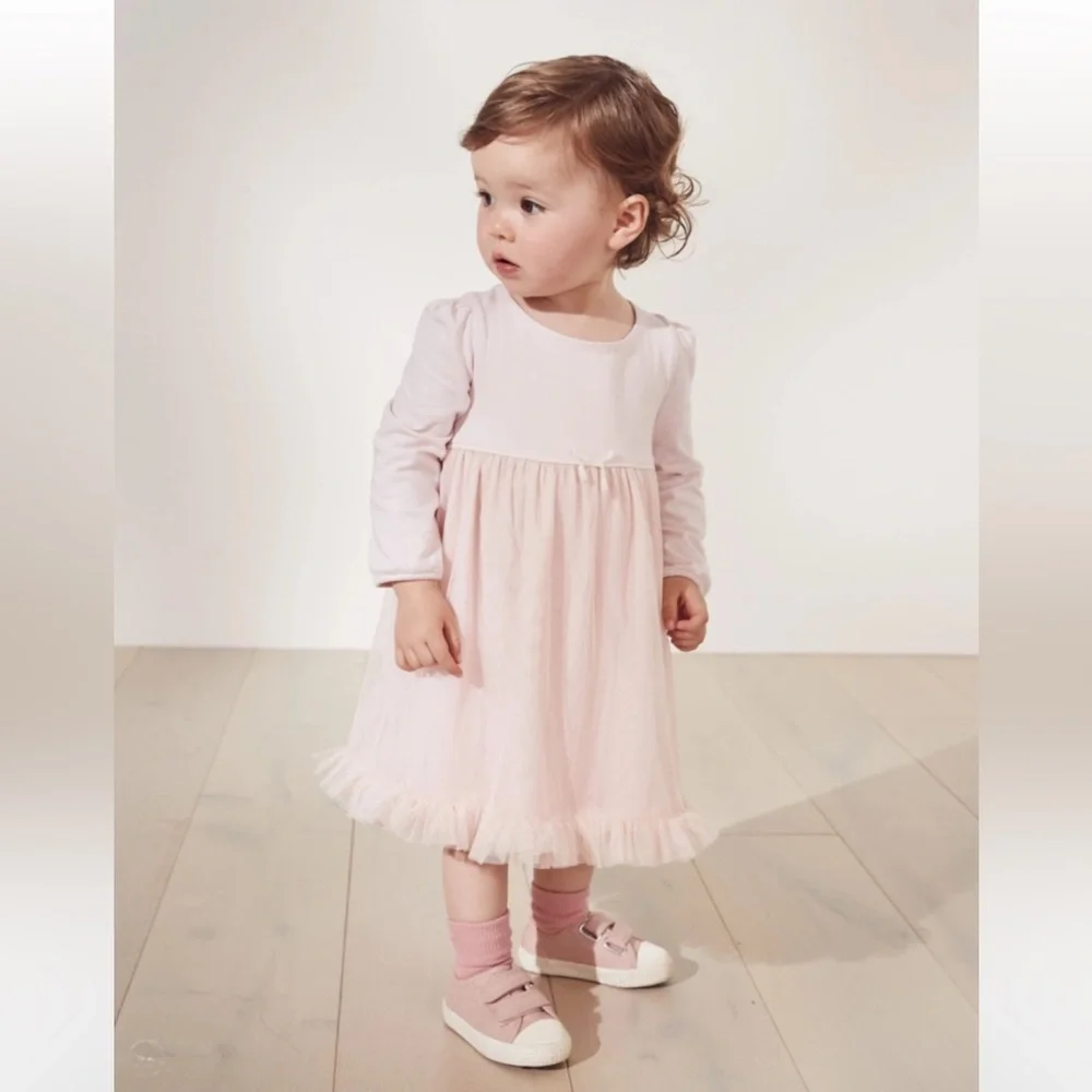 The Little White Company London ~Long-Sleeved Jersey Tutu Dress (3-6 months)